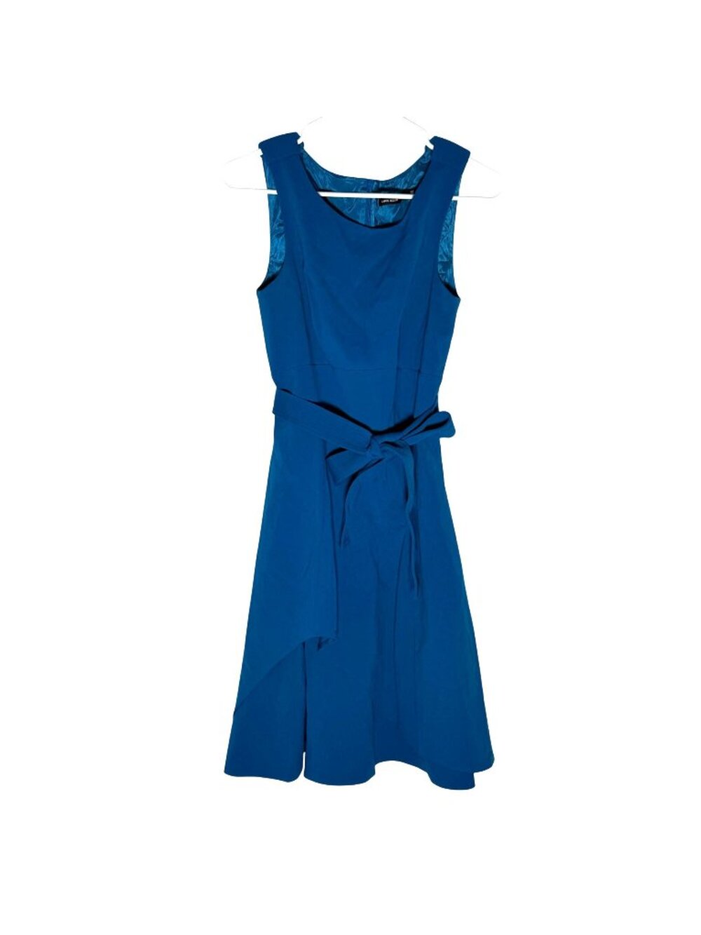 Karen Millen Blue Asymmetrical Belted Midi Dress Size US 8
